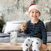 Glass cups with clear lids and straws 16 oz Sublimation Frosted glass cups - 12 pack